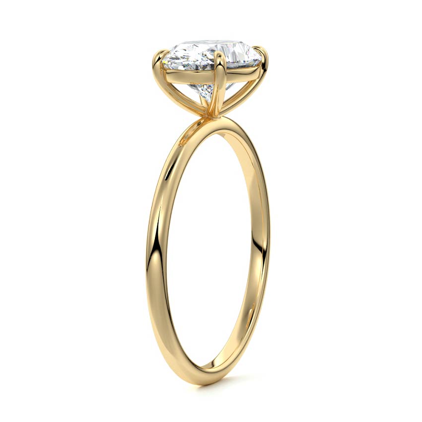 1.50 Carats Lab Grown Diamond East West Oval Shape F-VS1 Solitaire Engagement Ring