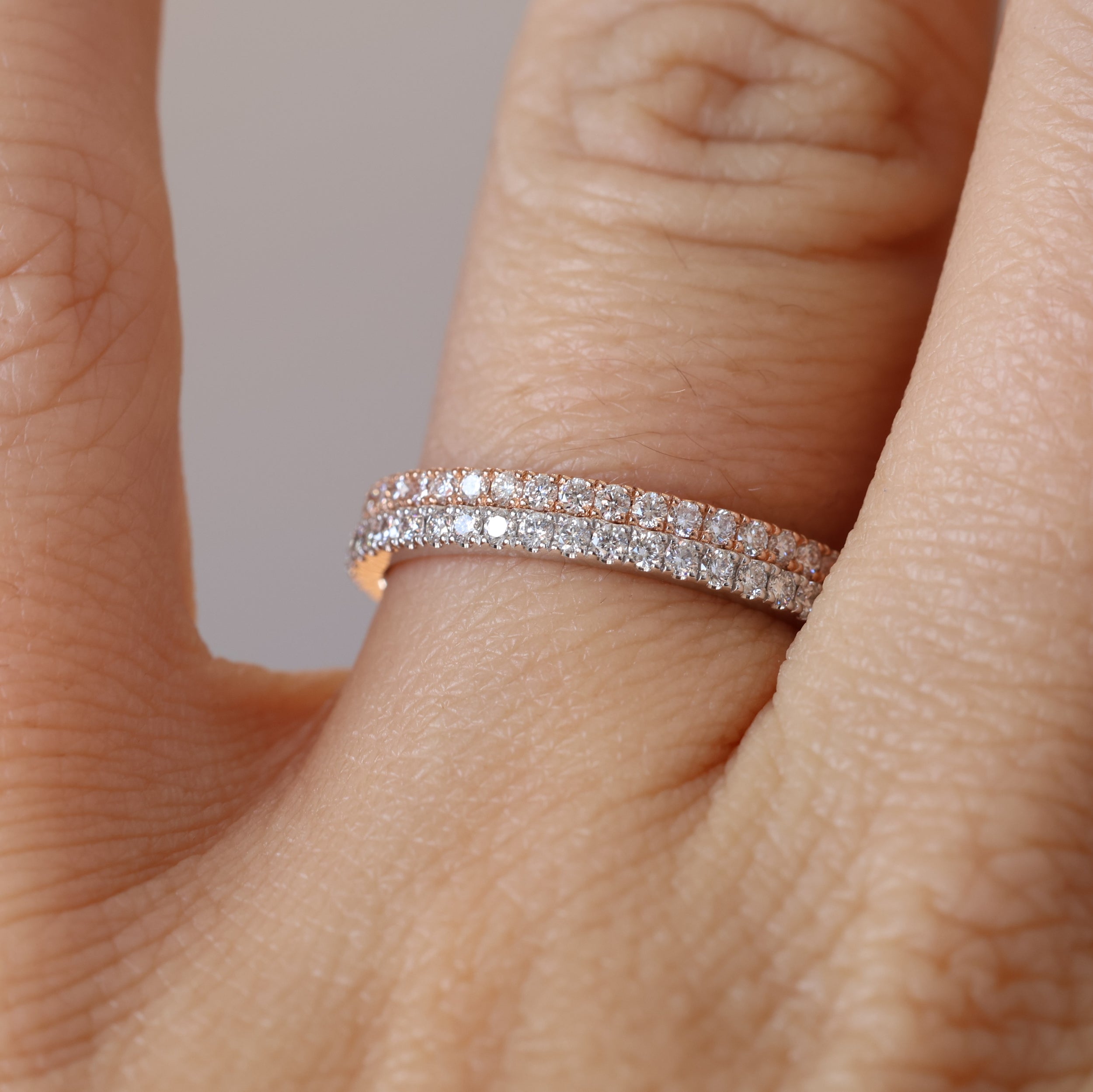 0.25 Carats Moissanite Round Shape Half Eternity Wedding Band