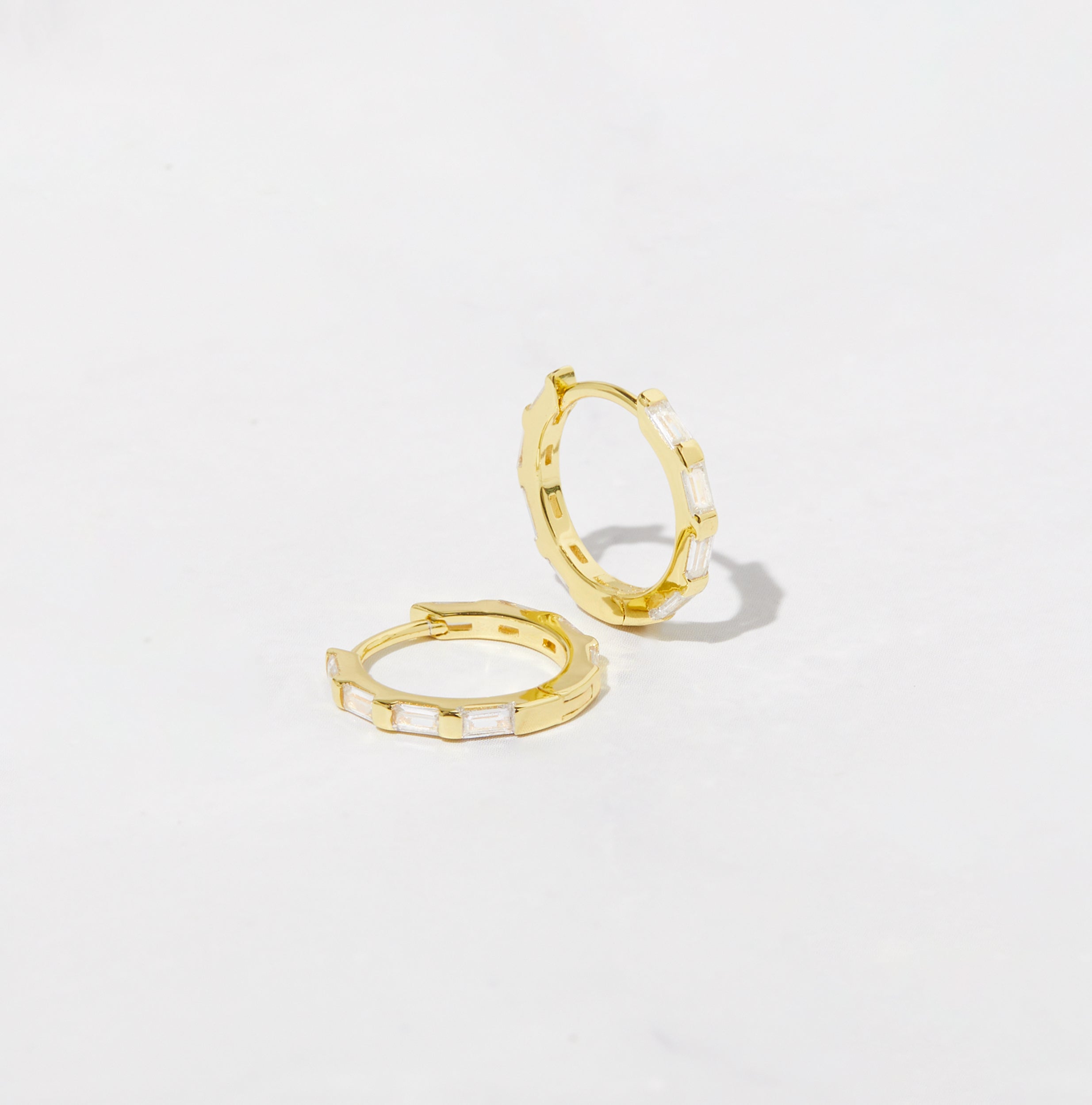 0.40 TCW Baguette Shape Moissanite Hoop Earrings