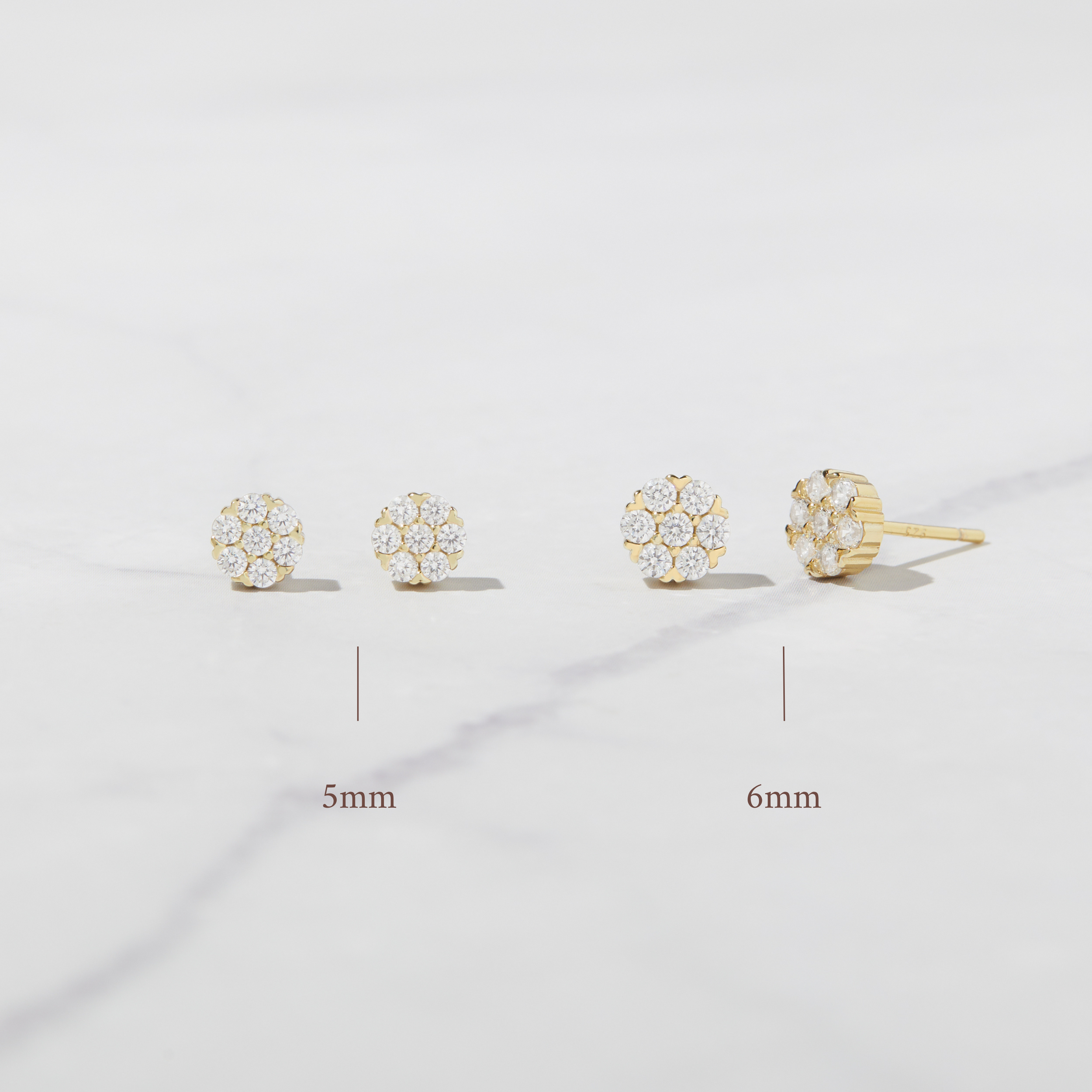 0.30 TCW Round Shape Moissanite Cluster Stud Earrings