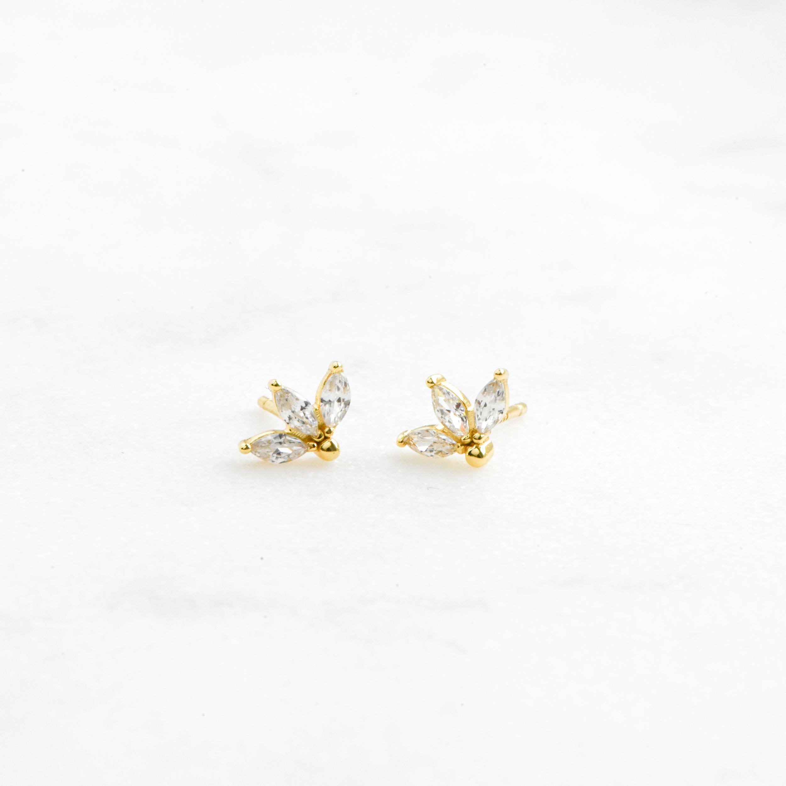 0.45 TCW Marquise Shape Moissanite Petal Stud Earrings