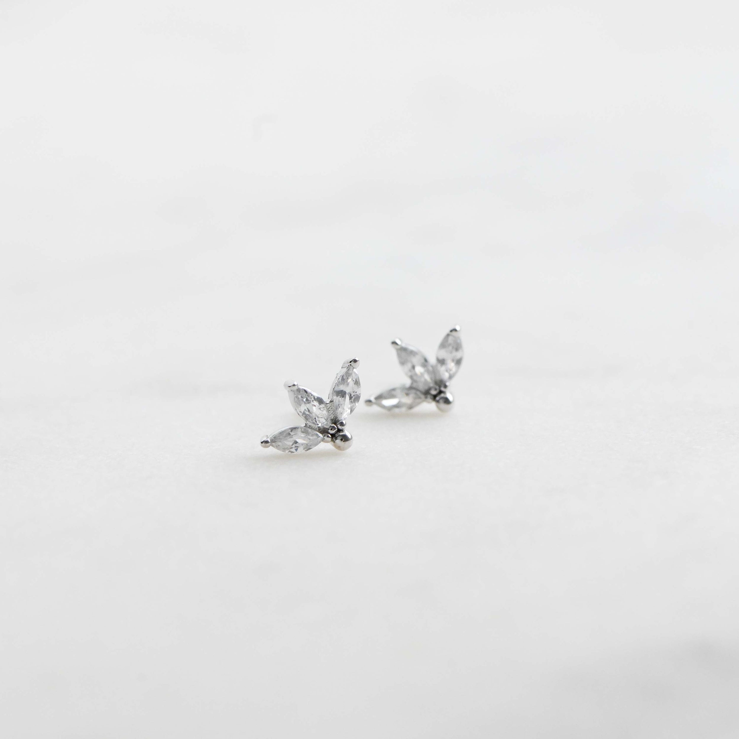 0.45 TCW Marquise Shape Moissanite Petal Stud Earrings