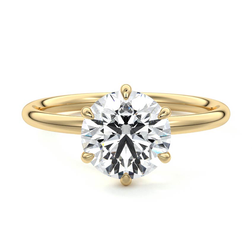 1.0 Carats Lab Grown Diamond Round Shape F-VS1 Solitaire Engagement Ring